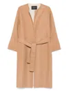 Fabiana Filippi Wool Coat With Belted Waist In Neutral