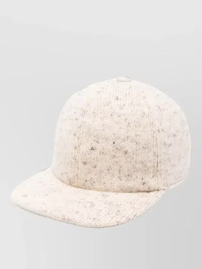 Fabiana Filippi Wool Blend Baseball Cap Adjustable Strap In Neutral