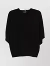 Fabiana Filippi Wool Blend Batwing Sleeve Top In Black