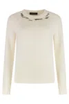 Fabiana Filippi Sweater With Round Neck In Wool Blend In Neutral