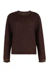 Fabiana Filippi Wool-blend Crew-neck Sweater In Brown