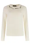 Fabiana Filippi Wool-blend Crew-neck Sweater In Neutral