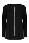 Fabiana Filippi Wool Blend Crewneck Sweater In Black