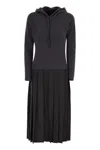 Fabiana Filippi Pleated Hooded Midi Dress In Black