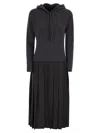 Fabiana Filippi Pleated Hooded Midi Dress In Black