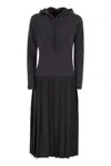 Fabiana Filippi Pleated Hooded Midi Dress In Black