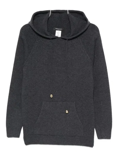 Fabiana Filippi Wool Blend Hoodie In Black