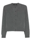 Fabiana Filippi Soft Wool Blend Long Sleeve Jacket In Gray