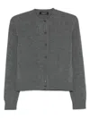 Fabiana Filippi Soft Wool Blend Long Sleeve Jacket In Gray