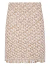 Fabiana Filippi Textured Midi Skirt With Fringe And Sequins In Nude