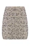 Fabiana Filippi Beige Frayed-knot Donegal Tweed Mini Skirt In Neutral