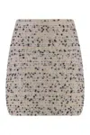 Fabiana Filippi Beige Frayed-knot Donegal Tweed Mini Skirt In Gray