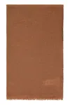 Fabiana Filippi Metallic-threading Frayed-hem Scarf In Camel