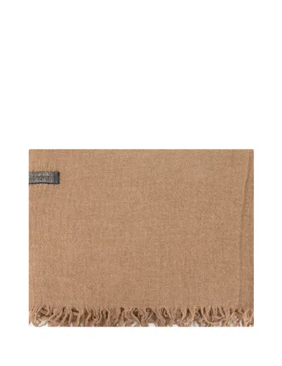 Fabiana Filippi Wool Blend Scarf In Brown