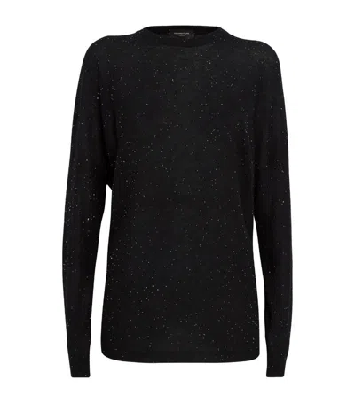 Fabiana Filippi Wool-blend Sequinned Sweater In Schwarz