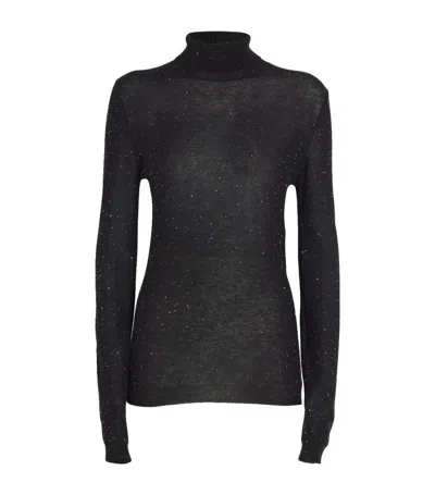 Fabiana Filippi Wool-blend Sequinned Sweater In Black