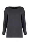 Fabiana Filippi Elegant Grey Wool Blend Sweater With Lurex Accents In Grey