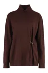 Fabiana Filippi High-neck Long-sleeved Sweater In Brown