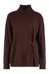 Fabiana Filippi Wool Blend Turtleneck Sweater In Burgundy