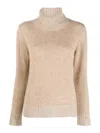 Fabiana Filippi Wool Blend Turtleneck Sweater In Camel