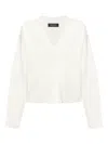 Fabiana Filippi Wool Blend V-necked Sweater In White