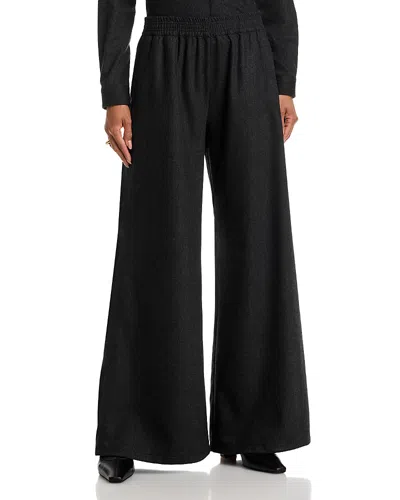 Fabiana Filippi Wool Blend Wide Leg Pants In Black