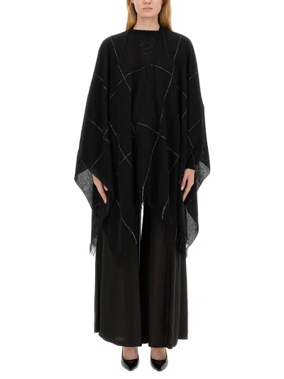 Fabiana Filippi Wool Cape In Black