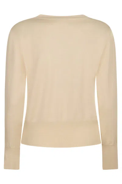 Fabiana Filippi Wool Cardigan In Beige