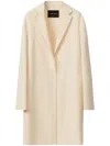 Fabiana Filippi Wool Double Basic Topcoat With Filo Diamante In Neutrals