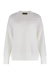 Fabiana Filippi Crew-neck Sweater In Wool And Cotton In White