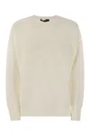 Fabiana Filippi Crew-neck Sweater In Wool And Cotton In Gold