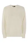 Fabiana Filippi Crew-neck Sweater In Wool And Cotton In White