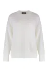 Fabiana Filippi Wool-cotton Blend Crew-neck Sweater In White