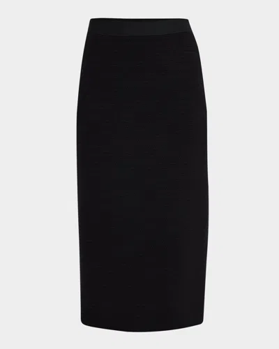 Fabiana Filippi Wool-cotton Knit Midi Pencil Skirt In Nero