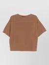 Fabiana Filippi Wool Cotton Knit Sweater Short Sleeves In Brown