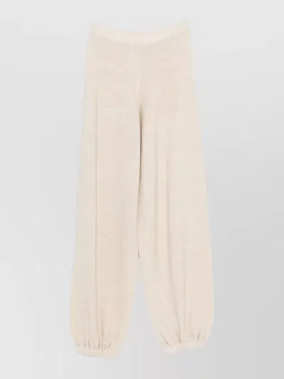 Fabiana Filippi Wool Cotton Wide Leg Ankle Trousers In Gray