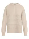 Fabiana Filippi Textured Knit Camel Sweater With Ribbed Edges In Neutral