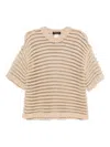 Fabiana Filippi Crew-neck Wool Sweater In Neutral
