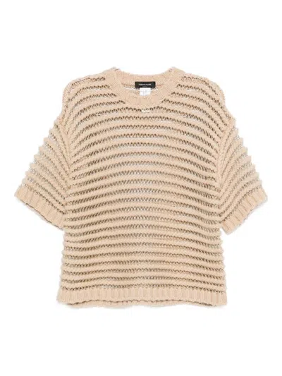 Fabiana Filippi Wool Crewneck Sweater In Sand