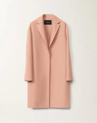 Fabiana Filippi Wool Double Basic Topcoat With Filo Diamante In Pink