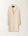 Fabiana Filippi Wool Double Basic Topcoat With Filo Diamante In White