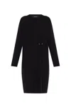 Fabiana Filippi Knit Dress With Brooch In Black