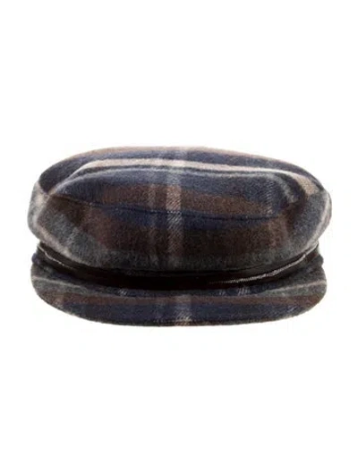 Pre-owned Fabiana Filippi Wool Flat Hat W/tags In Blue