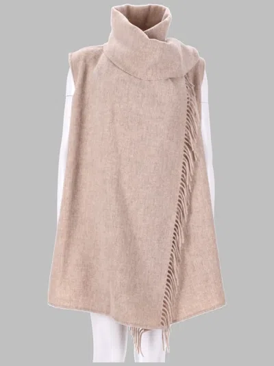 Fabiana Filippi Wool Gilet With Scarf Detail In Pink