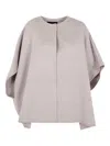 Fabiana Filippi Double Cape Wiht Detail In Neutral