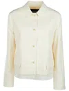Fabiana Filippi Single-breasted Jacket With Organza Band Detail In White