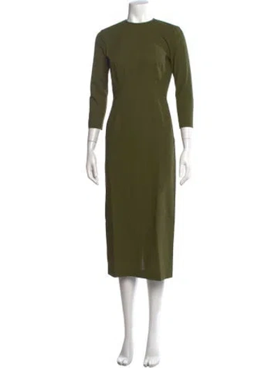 Pre-owned Fabiana Filippi Wool Knee-length Dress W/ Tags In Green