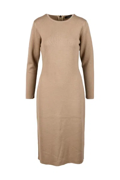 Fabiana Filippi Wool Knit Dress - Beige In Brown