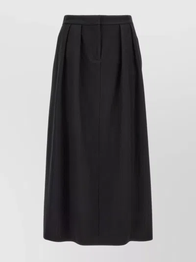 Fabiana Filippi Wool Midi Skirt In Black