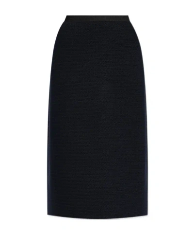 Fabiana Filippi Wool Midi Skirt In Blue